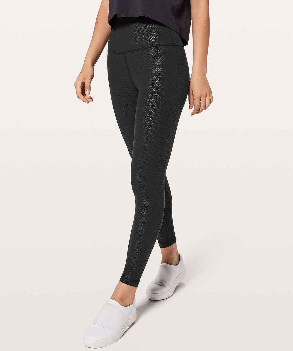 Lululemon Align Pant 25" Legging Size 6 Mono Emboss Black High Rise Yoga Gym